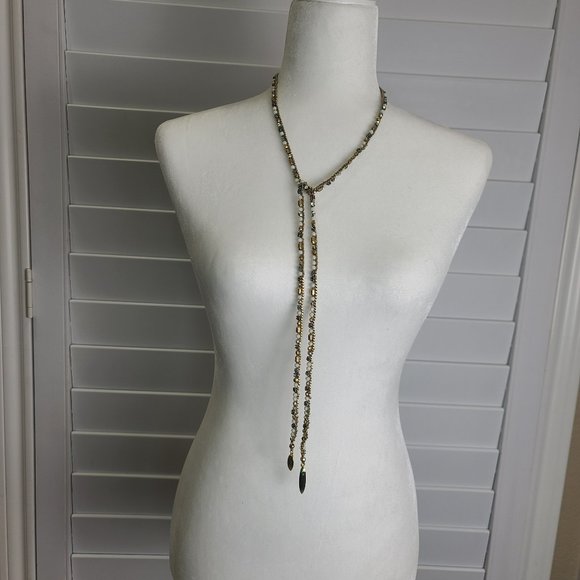STELLA & DOT Gold Lariat Beaded Necklace – 40" of Fabulousness! - Picture 12 of 14